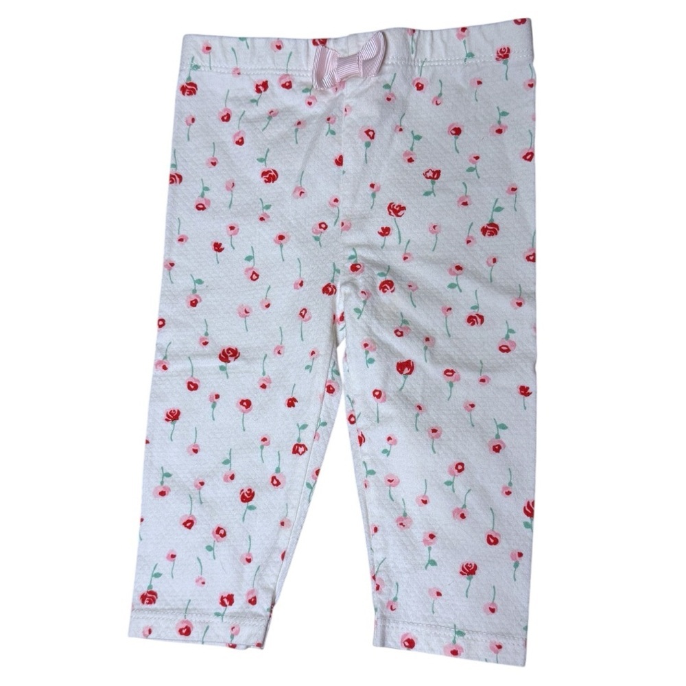 Kate Spade Baby Girl 3-Piece Floral Outfit Set Bib Top Pants Pink White - Picture 8 of 12